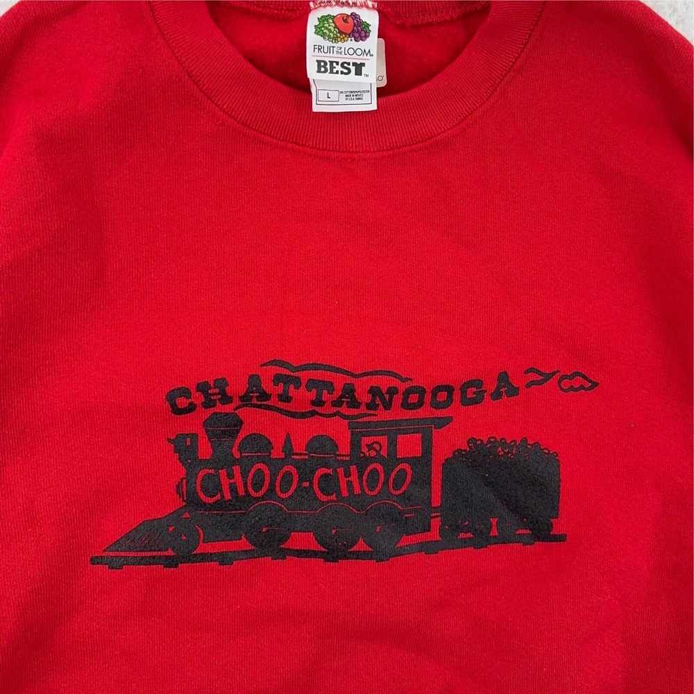 vtg 90s CHATTANOOGA‎ CHOO-CHOO TRAIN CREWNECK SWEATSHIRT LARGE tennessee train